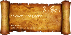 Kerner Zsigmond névjegykártya